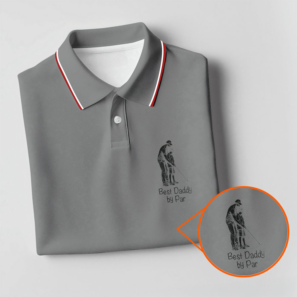 Best Dad Papa By Par Custom Photo Father's Day Golf Shirt, Golf Gift For Dad, Golf Polo For Men