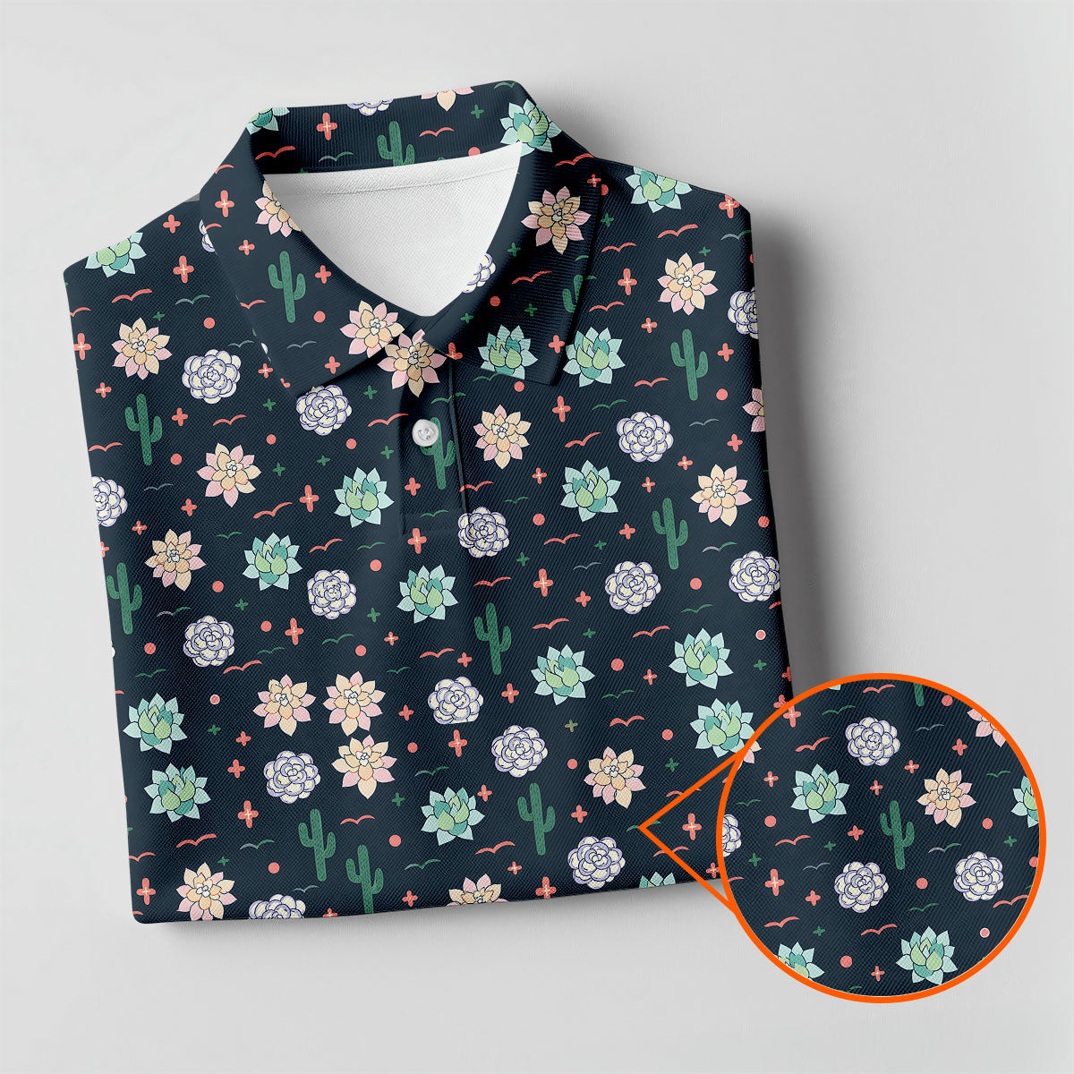 Boho Succulent And Cactus Hawaiian Golf Shirt, Golf Polo For Women, Printed Golf Shirt