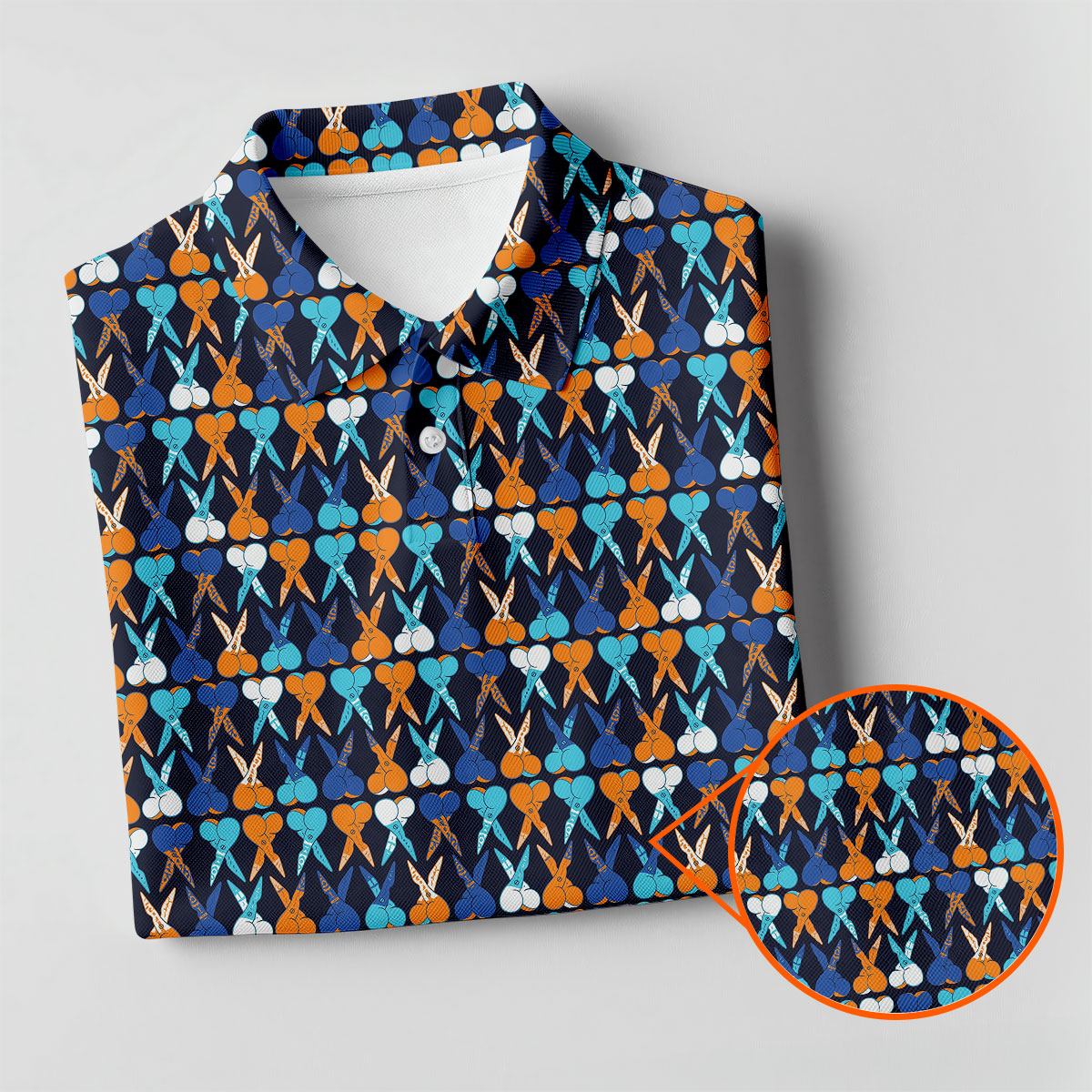 Funny Scissors Pattern Golf Polo Shirt, Golf Shirts For Women, Women's Golf Apparel
