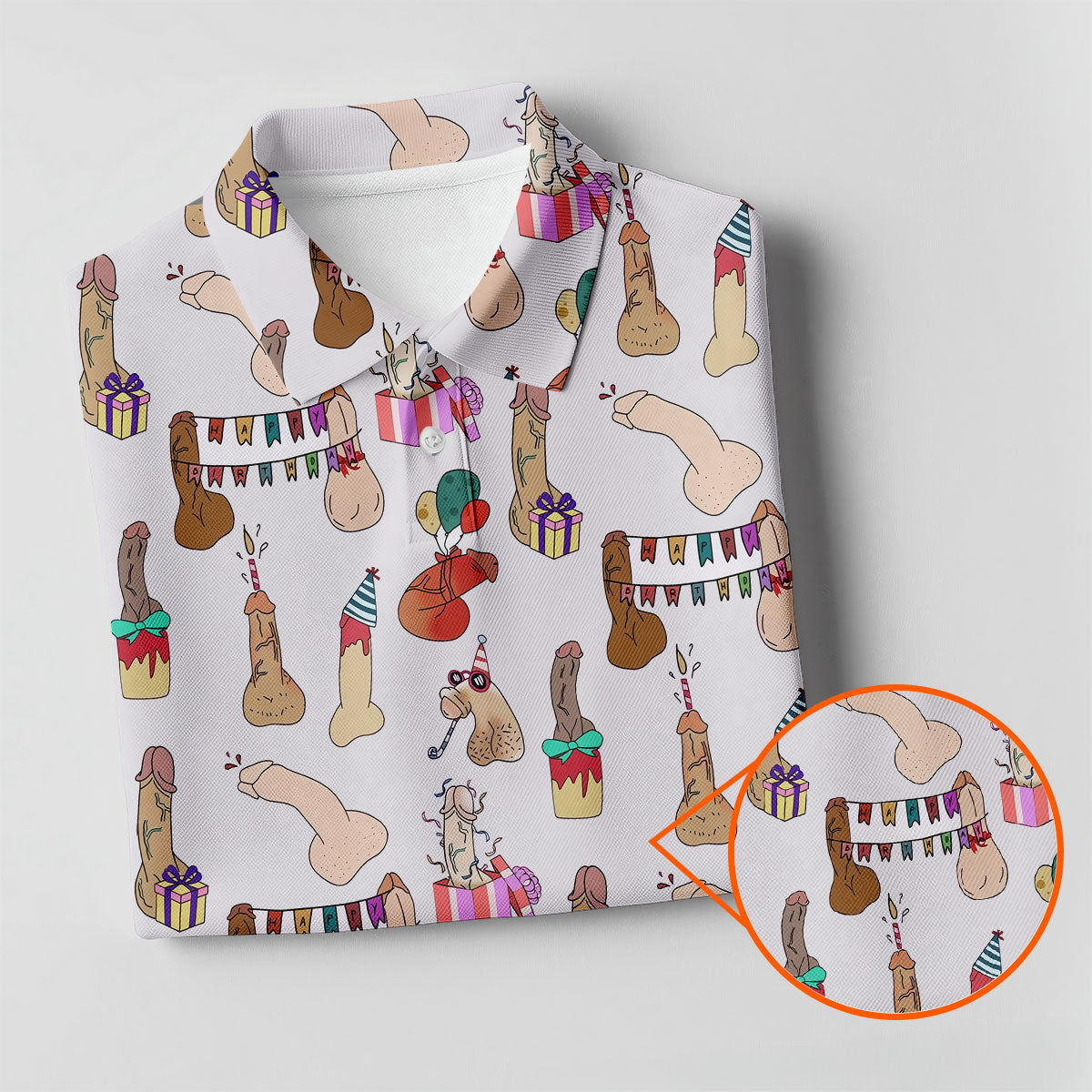 Light Pink Funny Birthday Dick Pattern Golf Polo Shirt, Golf Shirts For Women, Ladies Golf Top