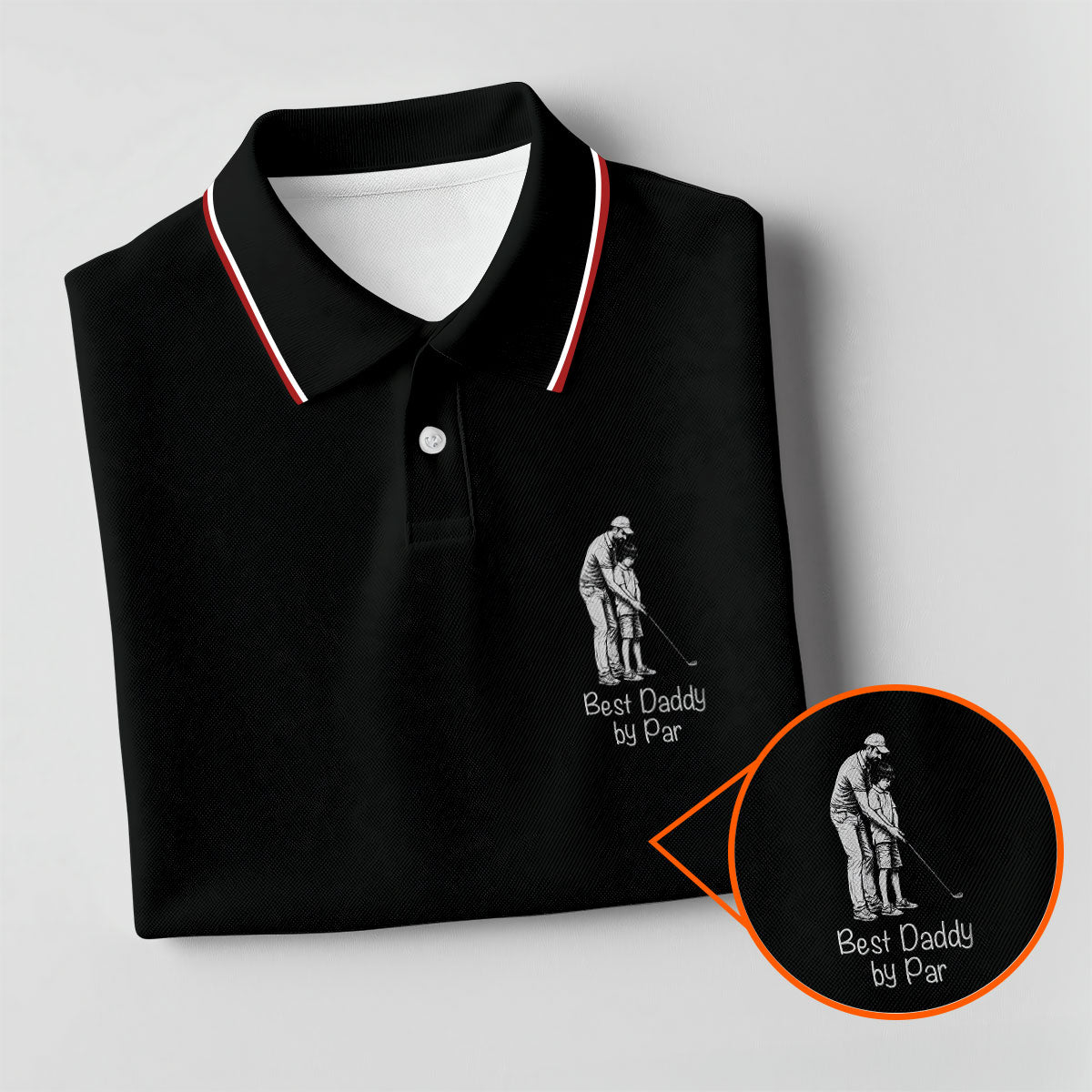 Best Dad Papa By Par Custom Photo Father's Day Golf Shirt, Golf Gift For Dad, Golf Polo For Men