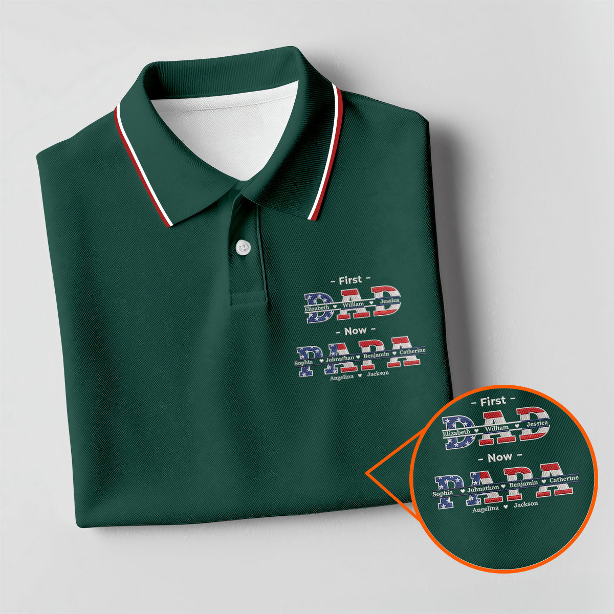 Green First Dad Now Grandpa Golf Polo Shirt, Golf Shirts For Men, Mens Golf Apparel