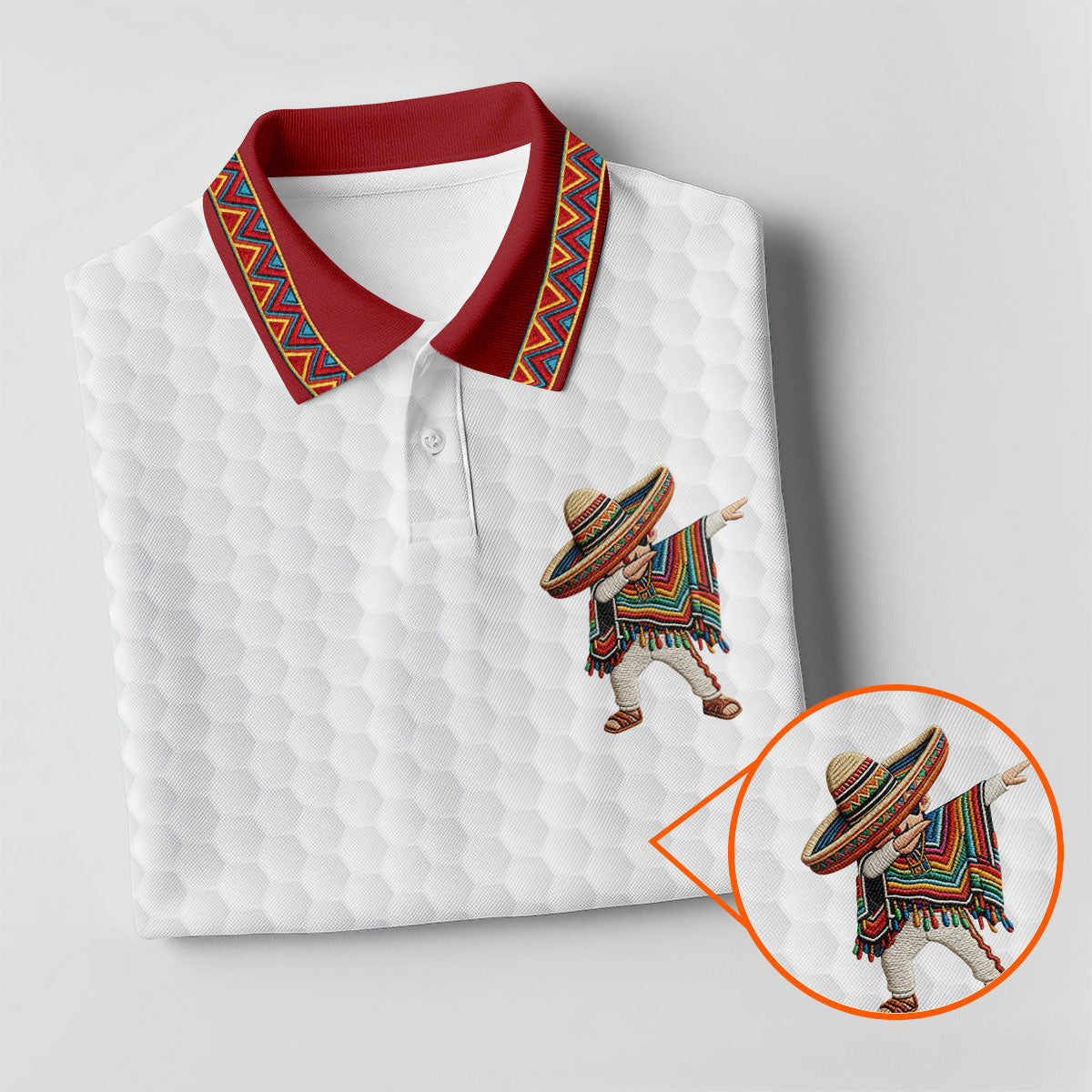 Cinco De Mayo Celebration Golf Ball Pattern White Golf Shirt, Golf Shirt For Women