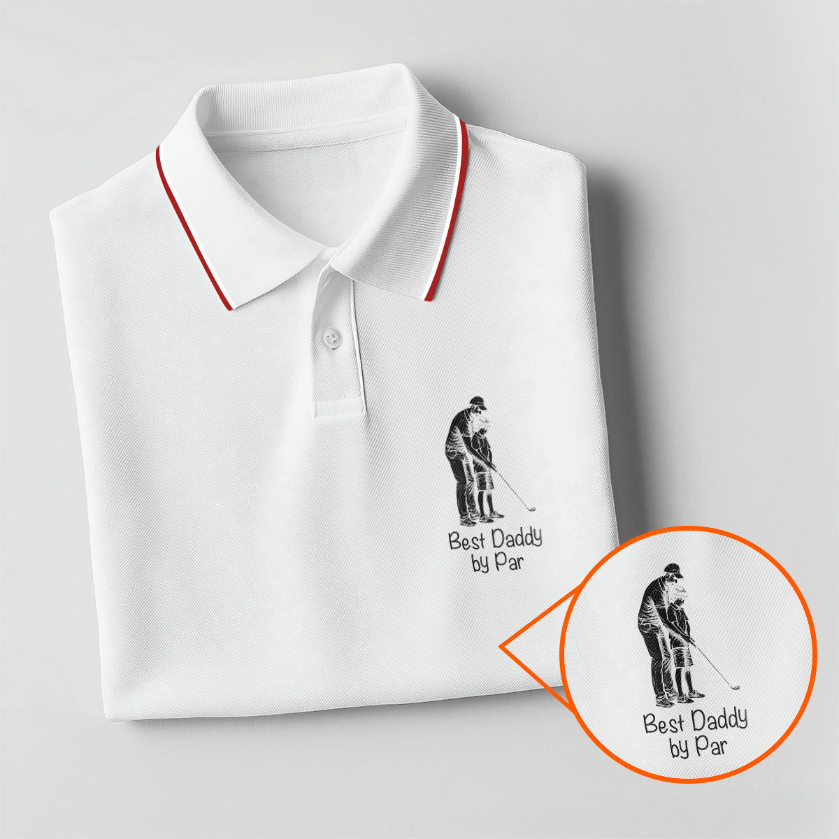 Best Dad Papa By Par Custom Photo Father's Day Golf Shirt, Golf Gift For Dad, Golf Polo For Men