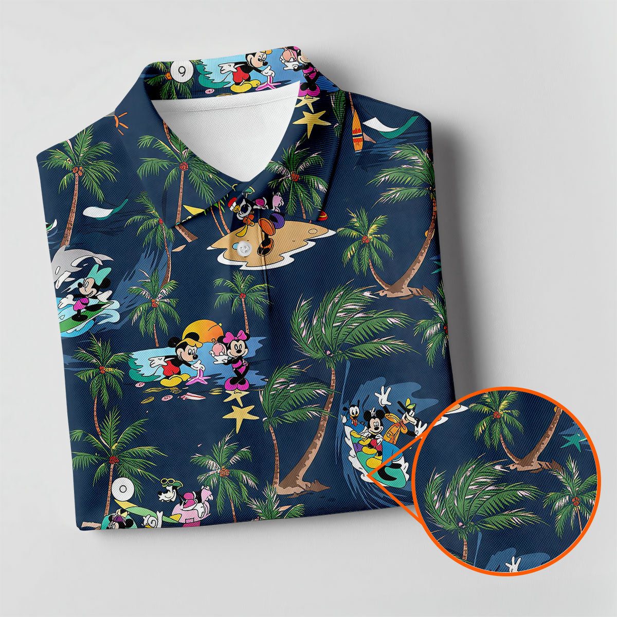 Cartoon Tropical Surf Beach Golf Polo Shirt, Hawaiian Golf Shirt, Golf Polo Shirts For Men