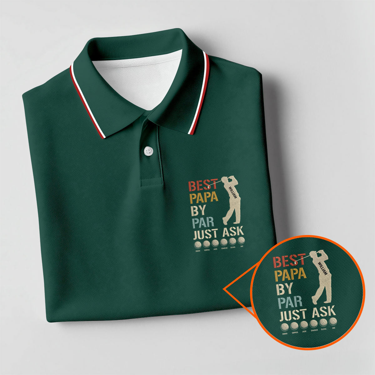 Best Dad Papa By Par Just Ask Father's Day Golf Shirt, Golf Gift For Dad, Polo Shirts For Men