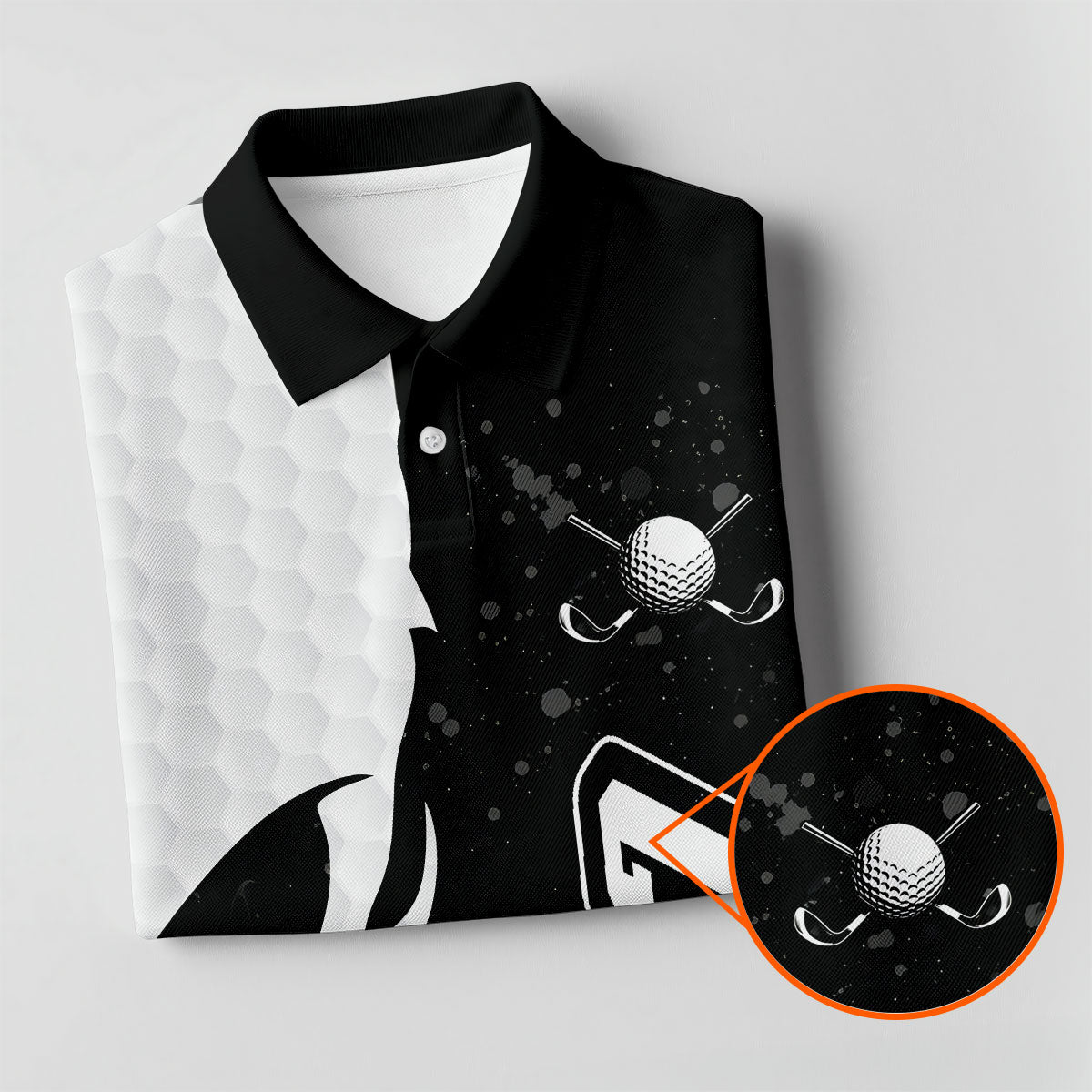 Monochrome Skull Golf Ball Graphic Golf Shirt, Golf Polo For Women, Printed Golf Shirt