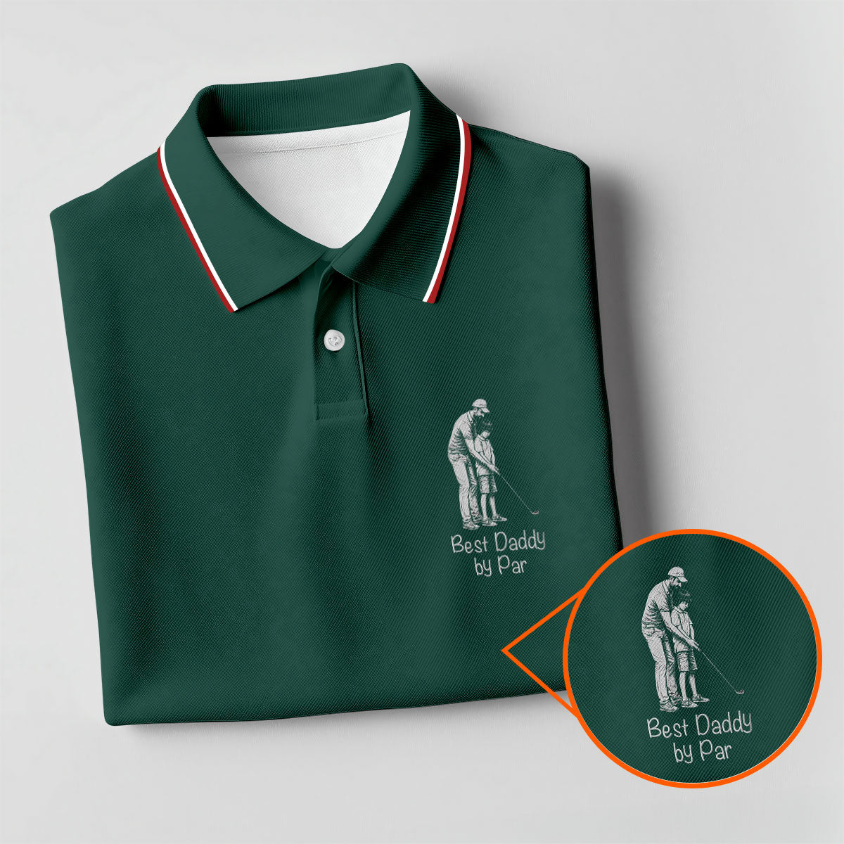 Best Dad Papa By Par Custom Photo Father's Day Golf Shirt, Golf Gift For Dad, Golf Polo For Men