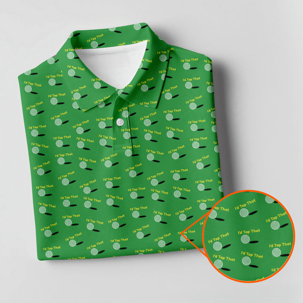 Funny Id Tap That Golf Ball Pattern Golf Shirt, Womens Golf Tops, Golf Polo For Women