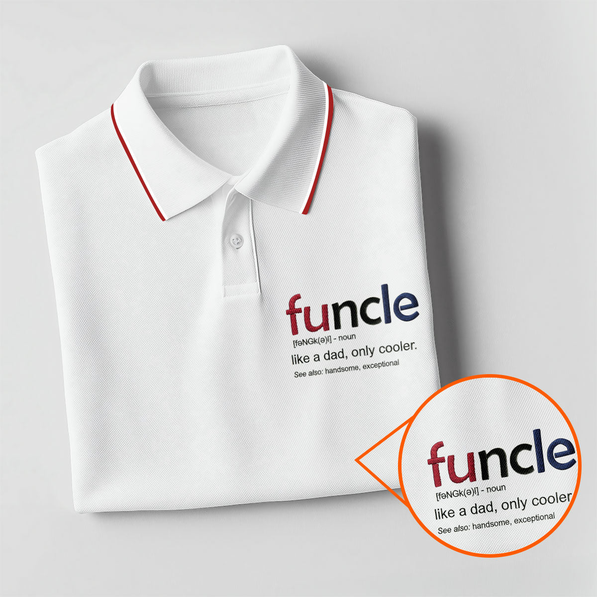 Funcle Like A Dad Only Cooler Father's Day Golf Shirt, Men's Funny Golf Shirts, Golf Gift For Dad