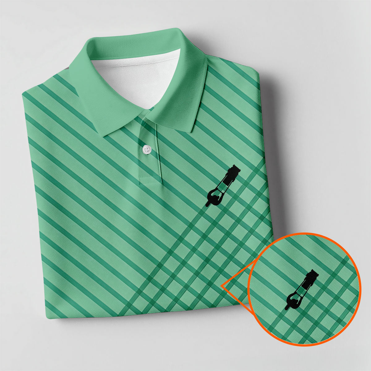 Turf Dad Lawn Mower Logo Cross Pattern Father's Day Golf Shirt, Dad Golf Shirt, Golf Gift For Dad
