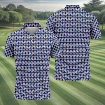 Blue New York Assman Pattern Polo Shirt, Mens Golf Polo, Hawaiian Golf Shirt, Golf Apparel For Men