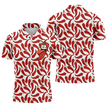 Spicy Hot Pepper Cinco De Mayo Celebration Fiesta Themed Golf Tops For Men, Golf Shirts For Men