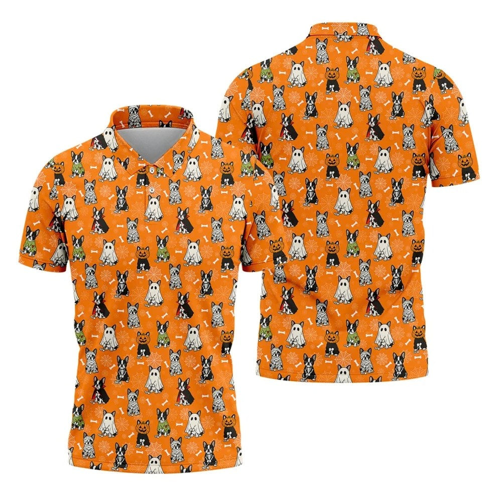 Halloween Dog Costume Pattern Golf Polo Shirt, Mens Golf Shirts, Polo Shirts For Men