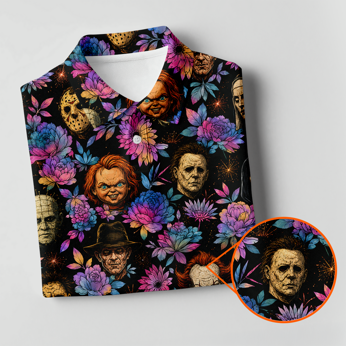 Floral Horror Character Halloween Golf Shirt, Golf Shirts For Women, Women's Golf Apparel