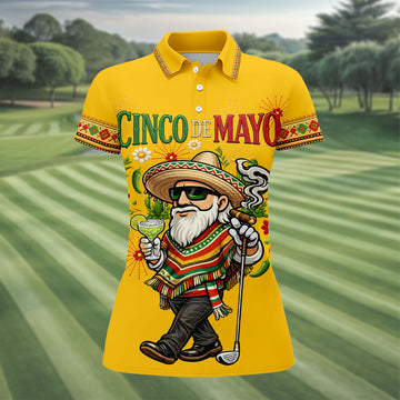 Margarita Man Cinco De Mayo Celebration Yellow Golf Shirt, Fiesta Theme Golf Shirt For Women