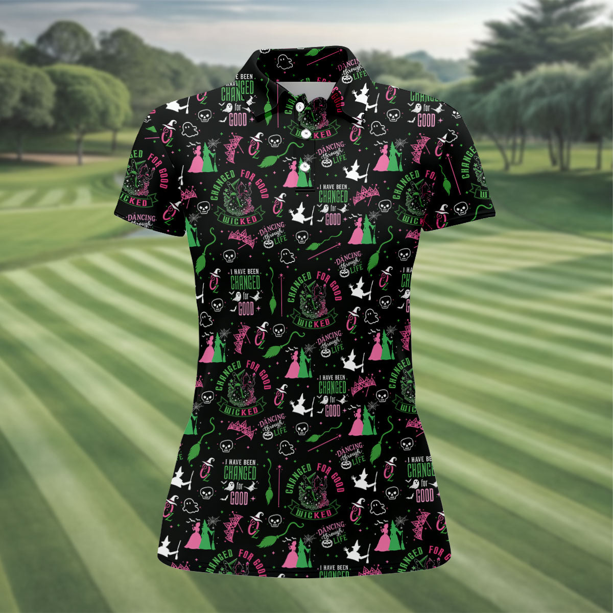 Changed For Good Wicked Witch Halloween Golf Shirt, Horror Character, Golf Shirts For Women