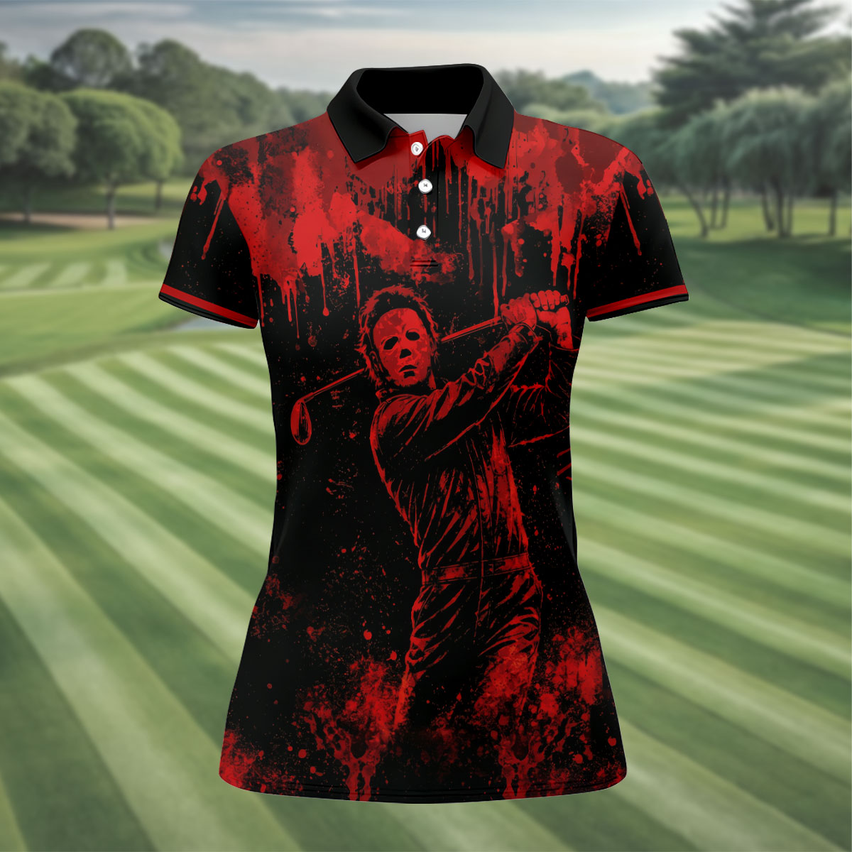 You Cant Kill The Bogeyman Horror Character Polo Shirt, Halloween Shirt, Women's Golf Polo