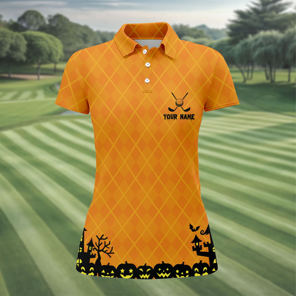 Your Name Golf Friends Horror Character Polo Shirt, Halloween Shirt, Ladies Golf Shirts