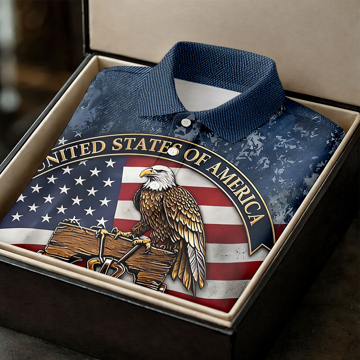 Patriotic Bald Eagle Liberty Bell Distressed Golf Shirt, 250 Years 4th Of July Golf Shirt For Women