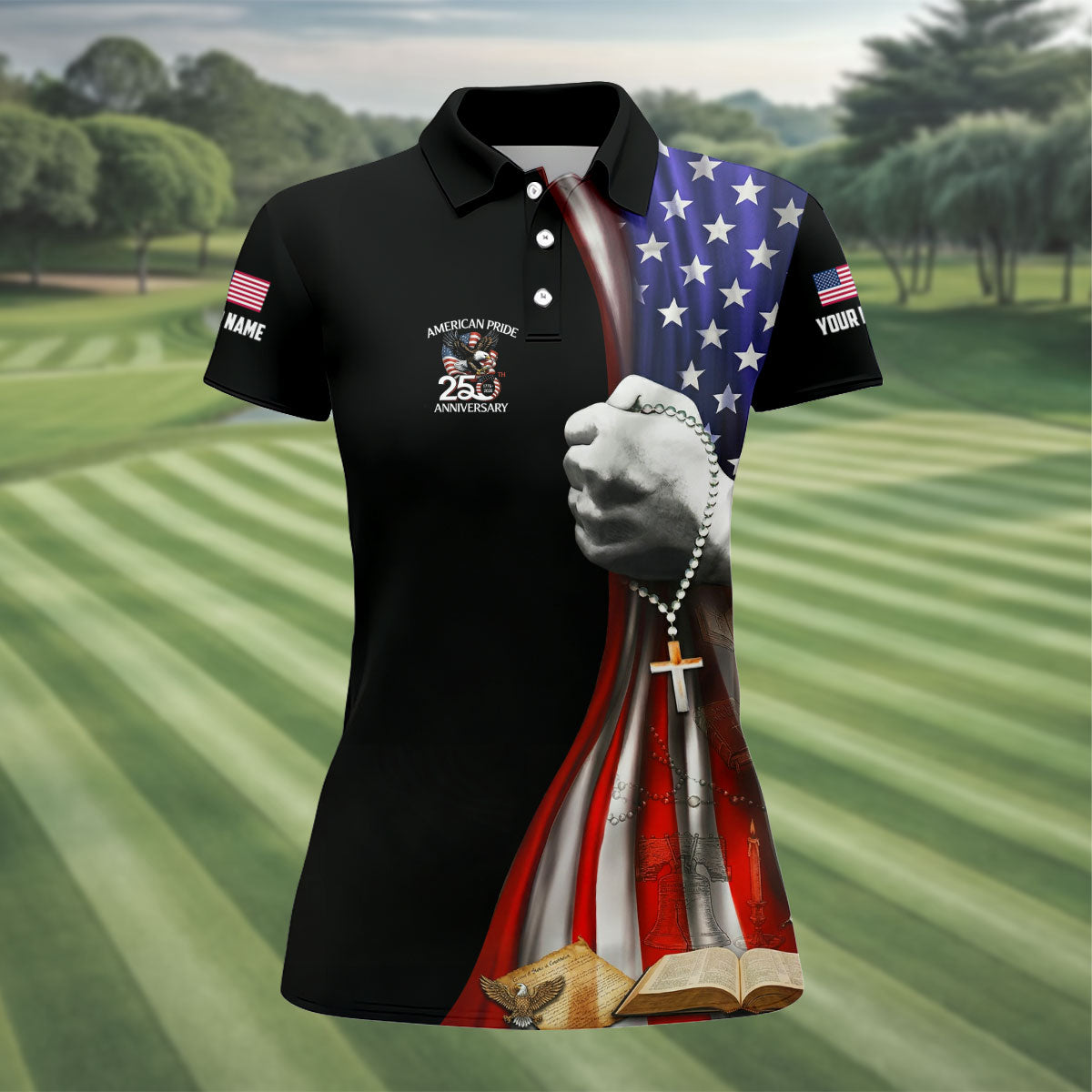 Remember The Fallen Veteran Memorial Patriotic 4th Of July Golf Shirt, 250th Anniversary Golf Shirt For Women