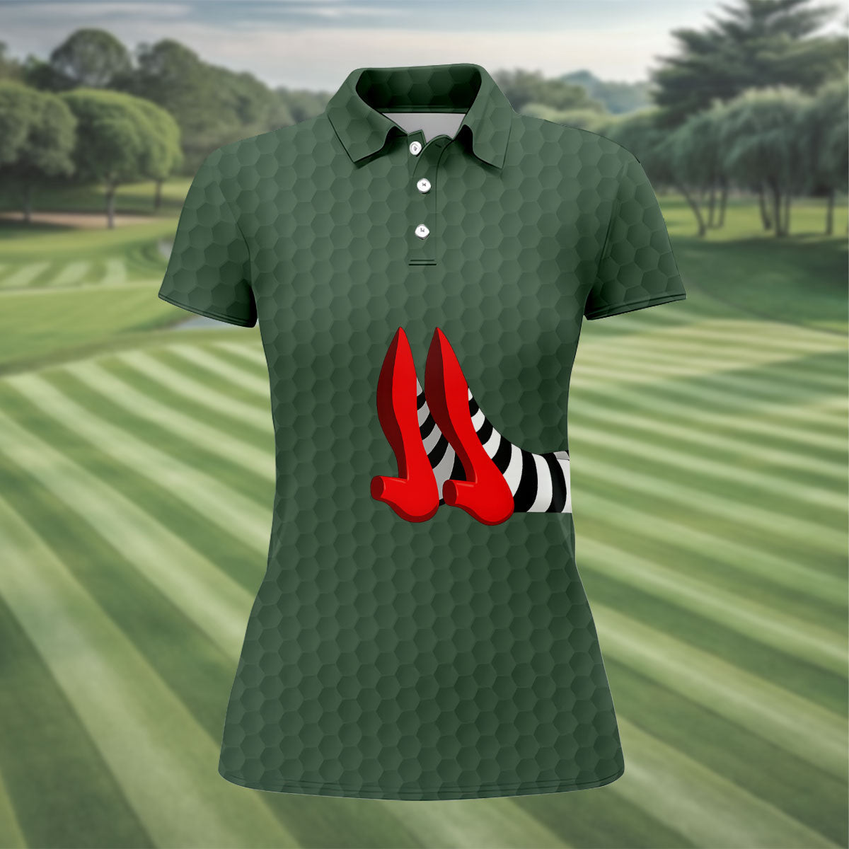Halloween Witch Legs Golf Polo Shirt, Golf Shirts For Women, Women's Golf Apparel