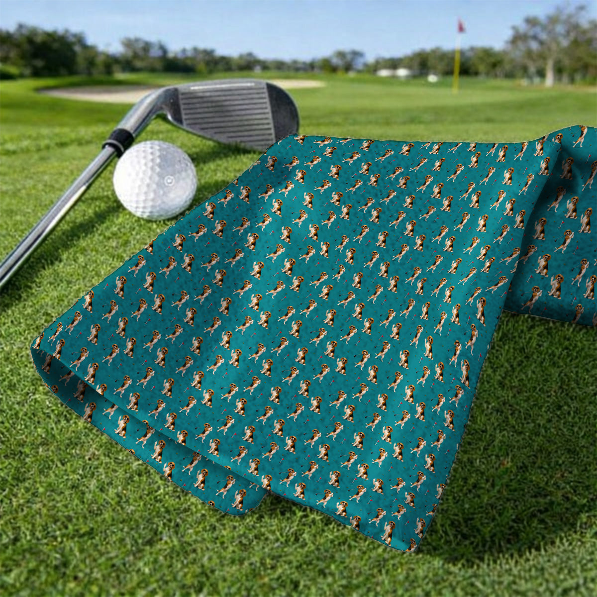 Beagle Pattern Golf Towels, Funny Beagle Golf Towel, Dog Lover Gift For Golfer
