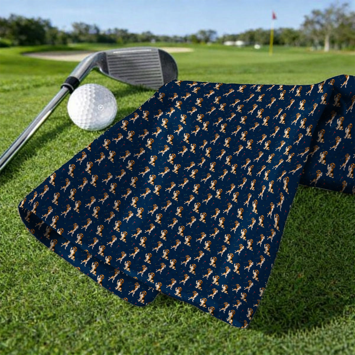 Beagle Pattern Golf Towels, Funny Beagle Golf Towel, Dog Lover Gift For Golfer
