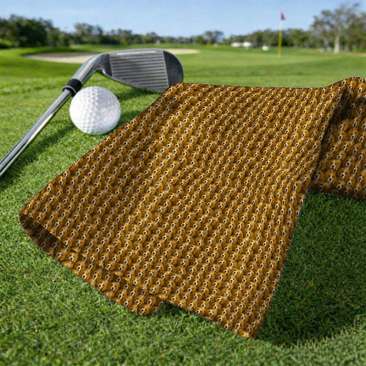 Beagle Pattern Golf Towel, Beagle Dog Golf Towels, Funny Golf Gift For Golfer