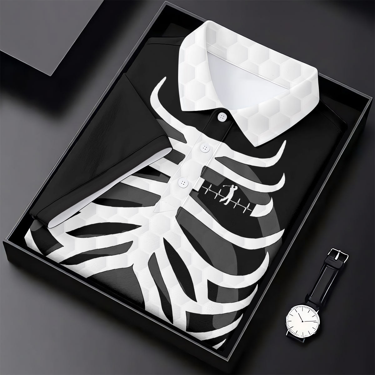 X-Ray Skeleton Rib Cage Halloween Golf Polo Shirt, Women’s Golf Polo, Ladies Golf Shirts
