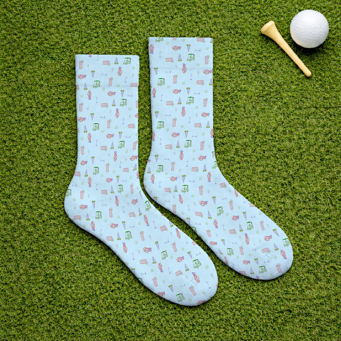 Transfusion Drink Golf Sock, Golf Cocktail Pattern Golf Socks, Cool Golf Lover Apparel For Golfer