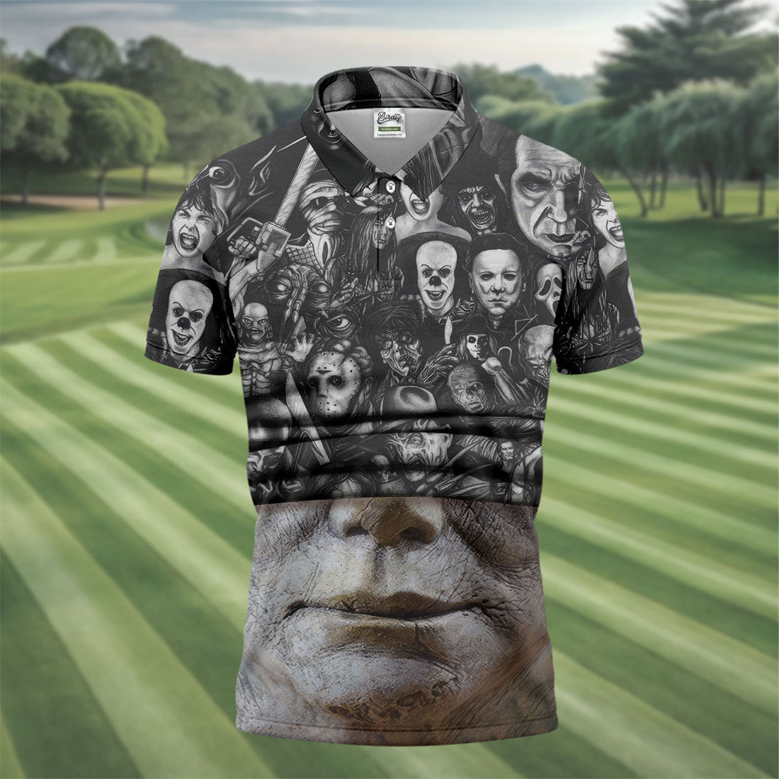 Pale Mask Horror Character Halloween Polo Shirt, Polo Shirts For Men, Mens Golf Apparel