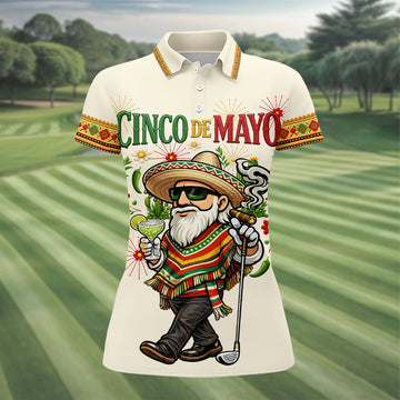 Margarita Man Cinco De Mayo Celebration Beige Golf Shirt, Fiesta Theme Golf Shirt For Women