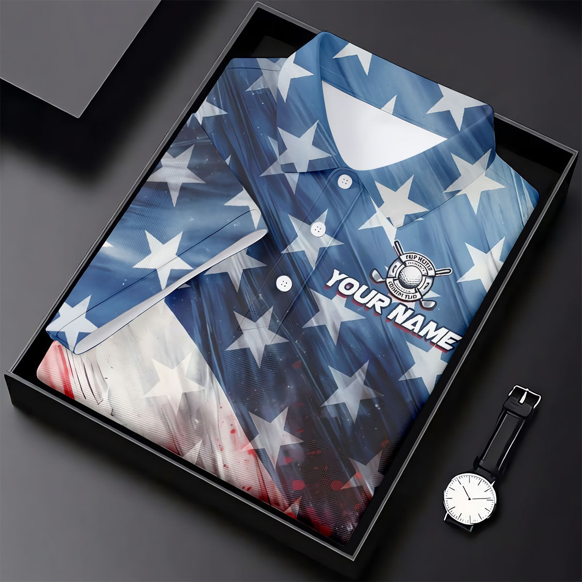 Red White Blue Gradient Art 4th Of July Patriotic Golf Shirt, 250 Years Golf Shirt For Women