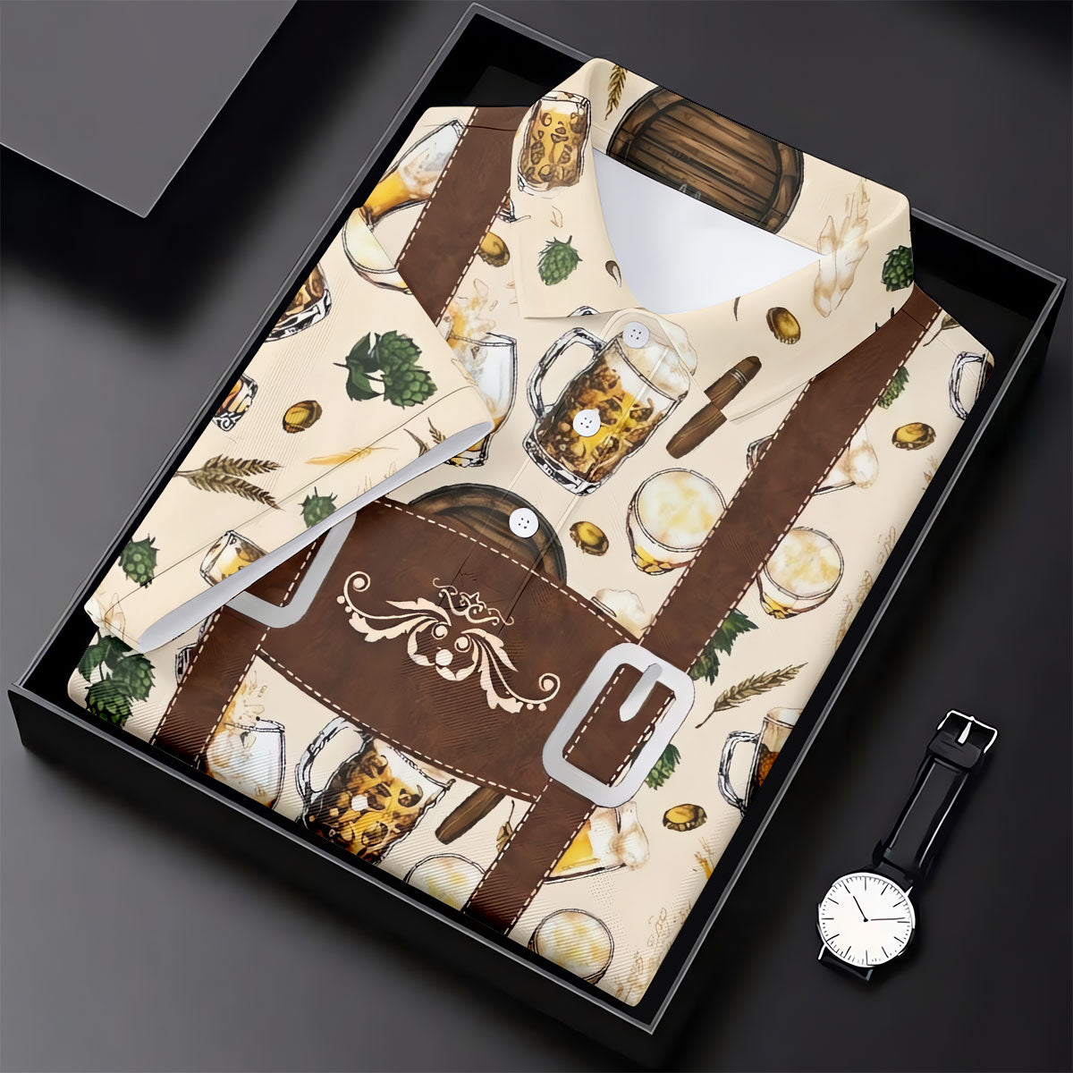 Oktoberfest Lederhosen Beer Pattern Golf Polo Shirt, Hawaiian Golf Shirt, Women’s Golf Polo