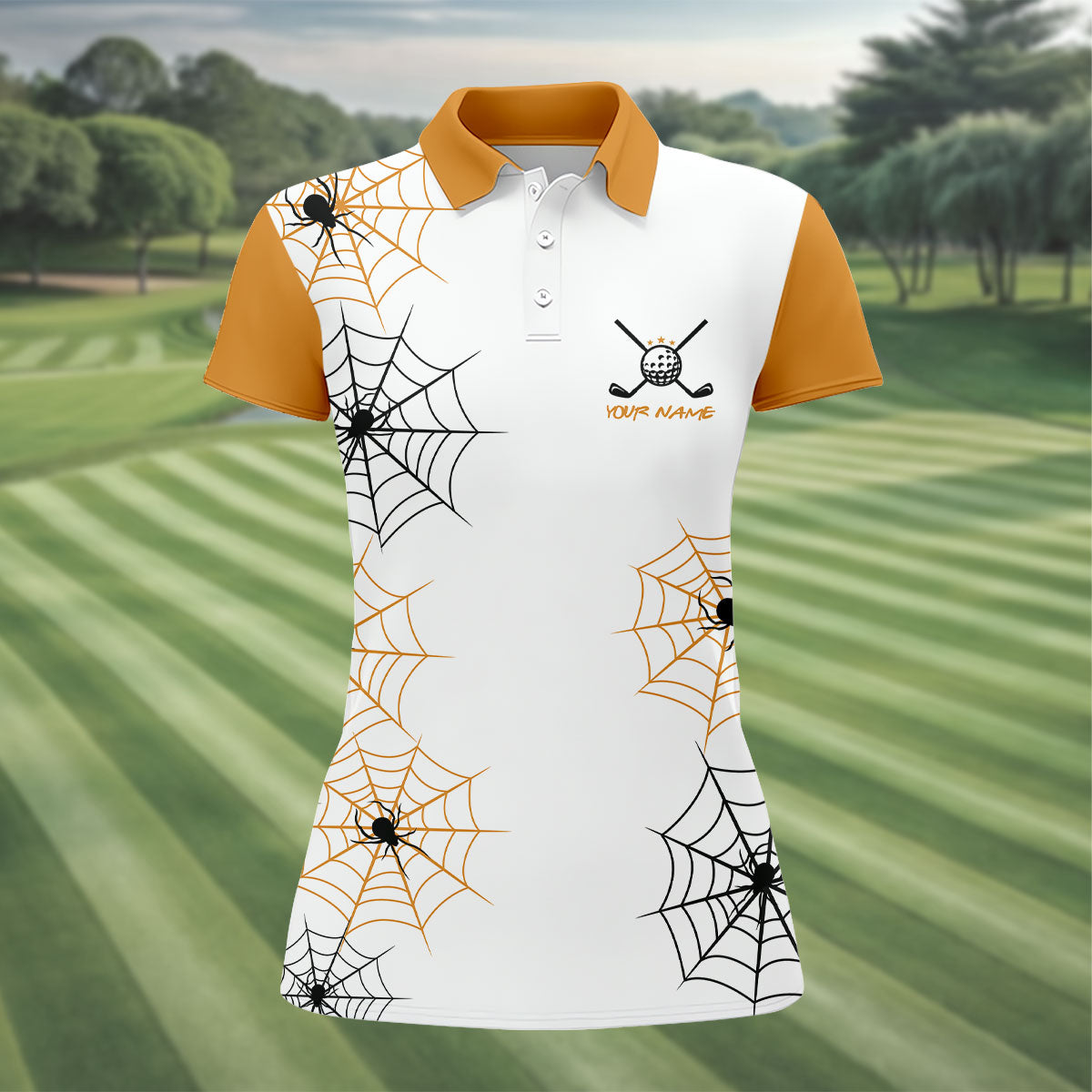 Custom Get In Loser We're Going Golfing Halloween Horror Character Golf Shirt, Golf Shirts For Women
