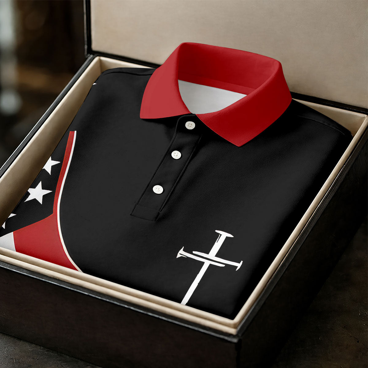 Faith Cross America 250th Anniversary 4th Of July Shirt, Patriotic Black Golf Shirt For Women