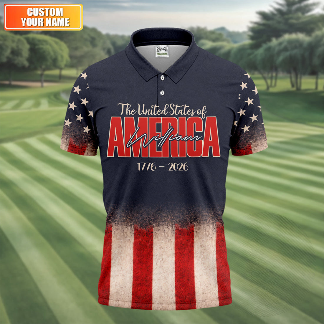 God Bless America Faith Cross Bald Eagle Patriotic Golf Shirt, 250 Years Golf Shirts For Men