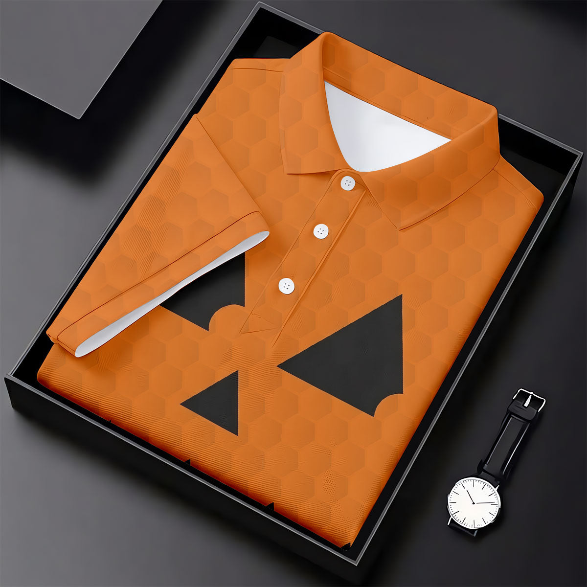 Halloween Jack O Lantern Golf Shirt, Women's Golf Polo, Ladies Golf Tops
