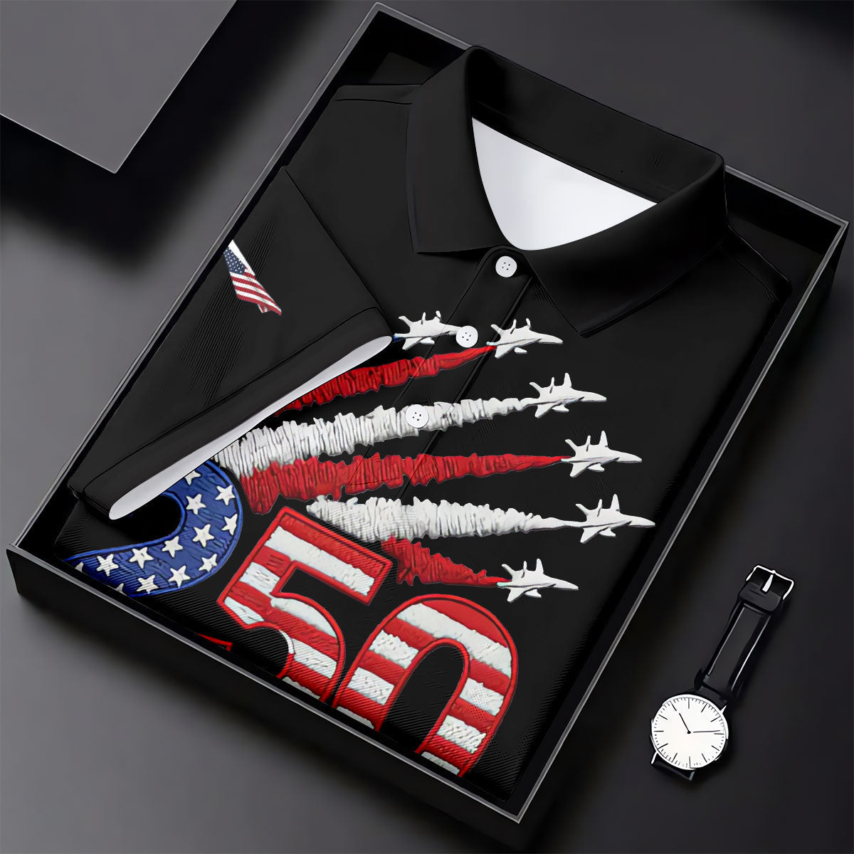Flying Fighter Jets Faith Cross Patriotic 4th Of July Black Golf Shirt, 250 Years Golf Shirt For Women