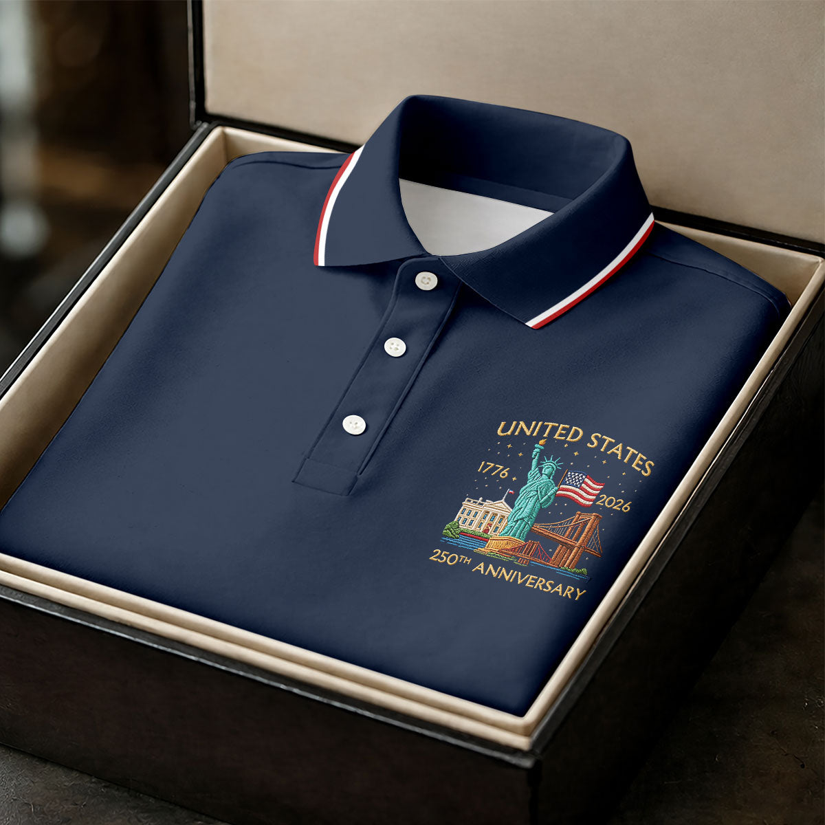 US 250th Anniversary Patriotic Golf Shirt, American Symbols 4th Of July Golf Shirt For Women