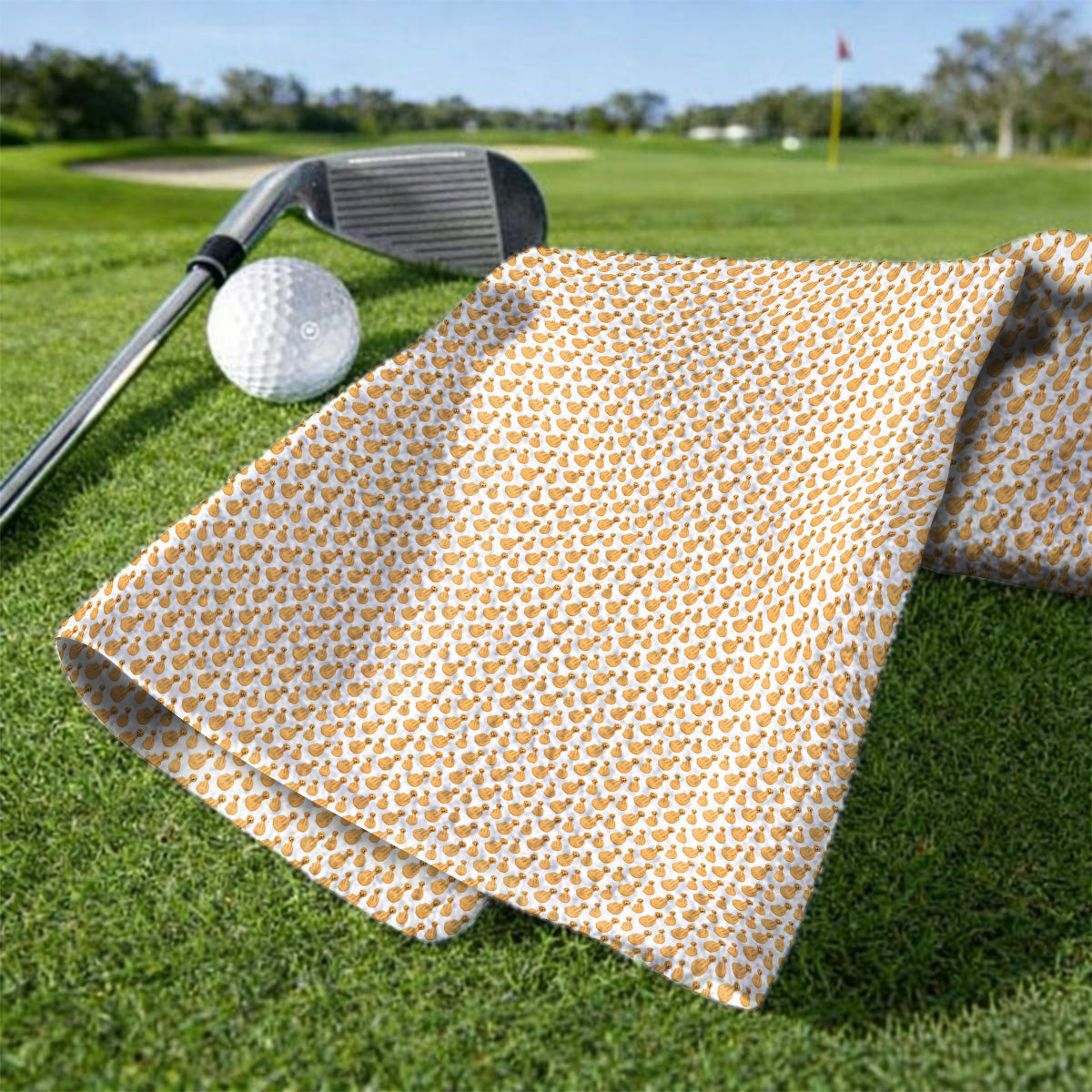 Golden Retriever Middle Finger Golf Towel, Funny Dog Pattern Golf Towels, Crazy Golf Gift For Golfer