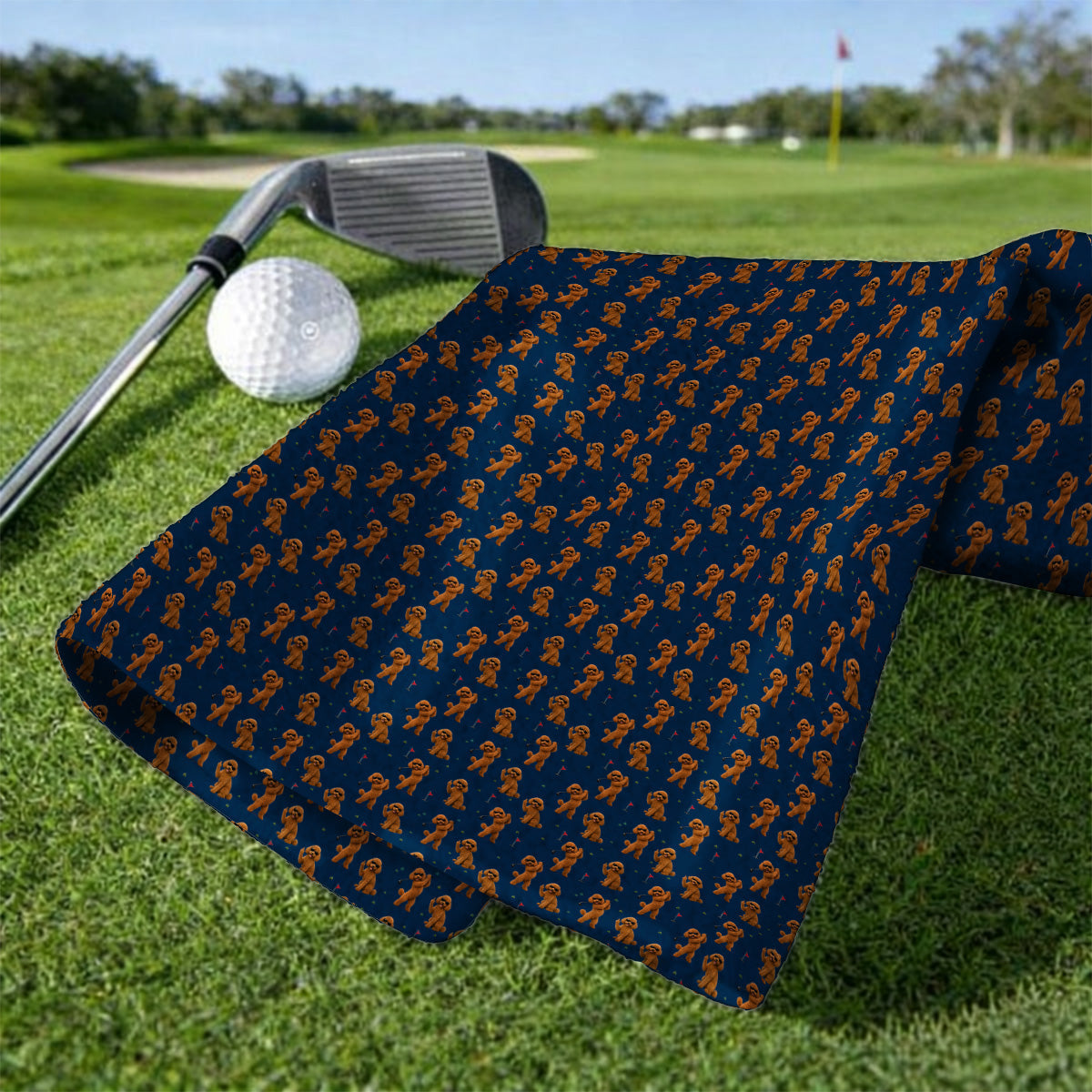 Funny Poodle Pattern Golf Towel, Cool Poodle Dog Golf Towels, Perfect Golf Gift For Golfer