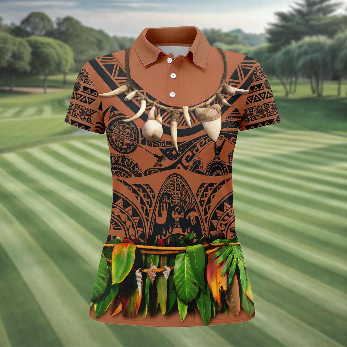Cartoon Costume Hawaiian Golf Shirt, Fun Women's Golf Shirts, Ladies Golf Polos