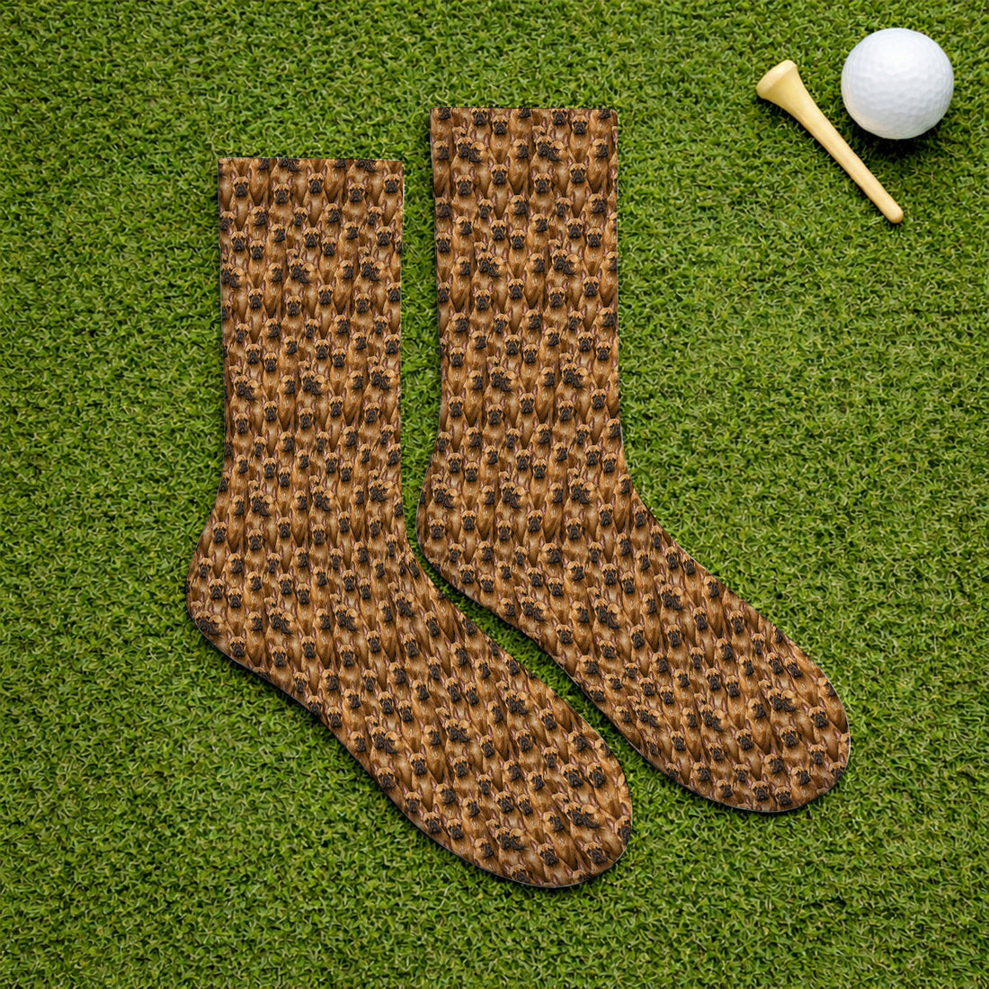 Funny French Bulldog Golf Socks, Frenchie Pattern Golf Sock, Dog Dad Golf Gift