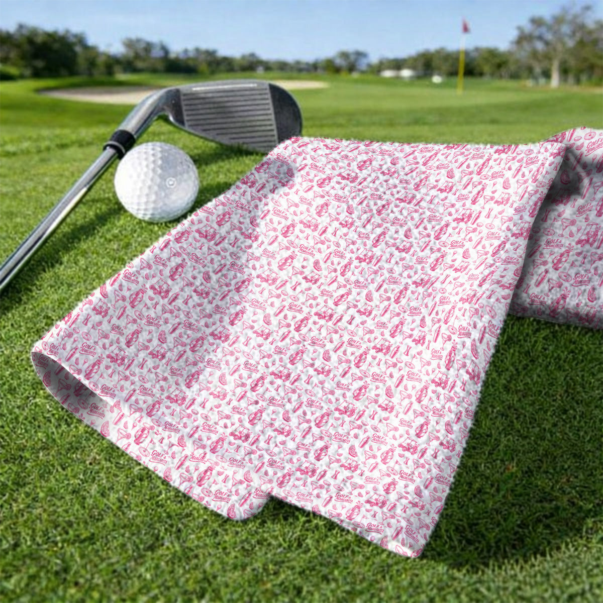 Golf & Margarita Pattern Golf Towels, Margarita Lover Golf Towel, Funny Golf Gift For Golfer
