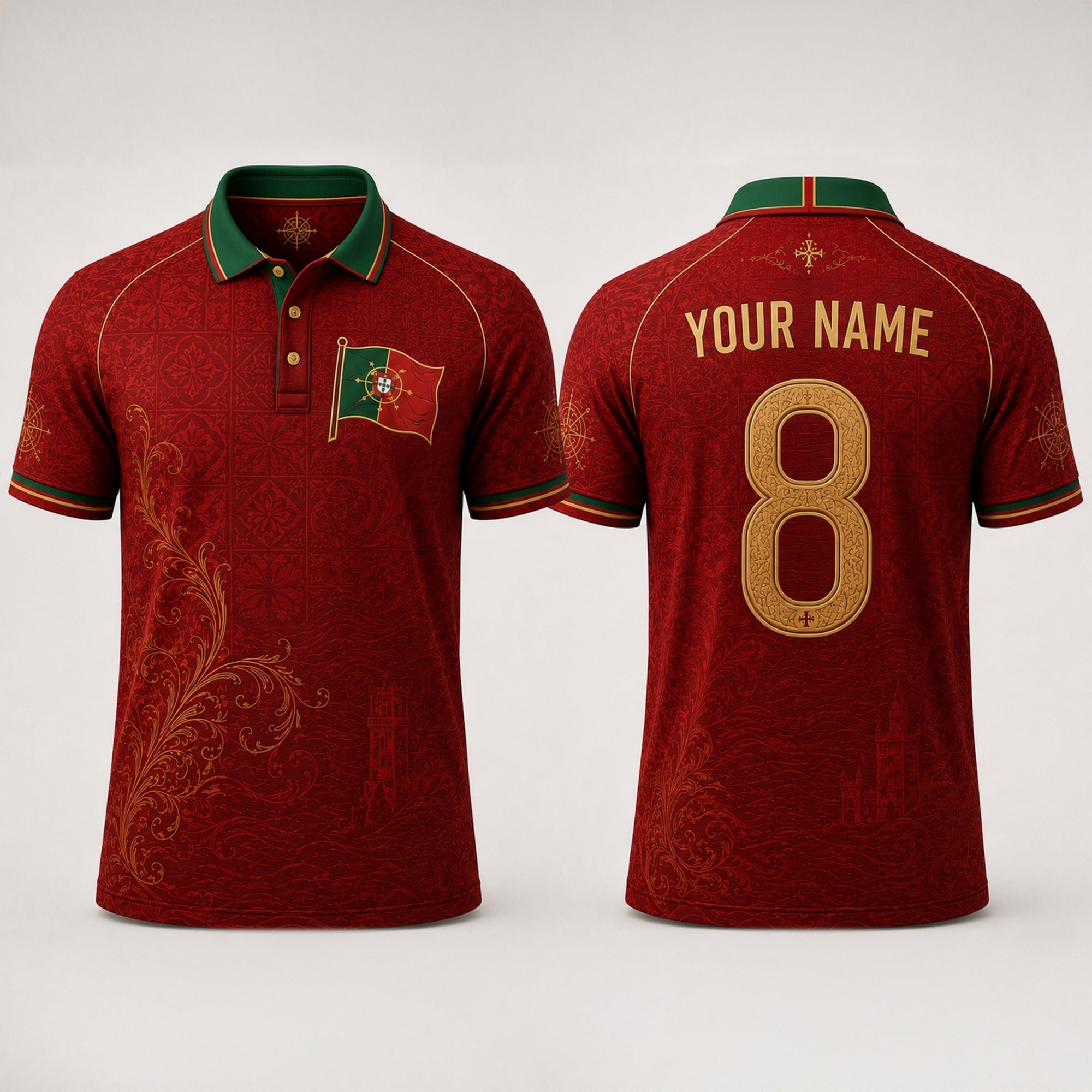 Portugal Fan Fooball Shirt, Azulejos V-Neck For Men Football Lover, Soccer Game Day Father's Day Presents