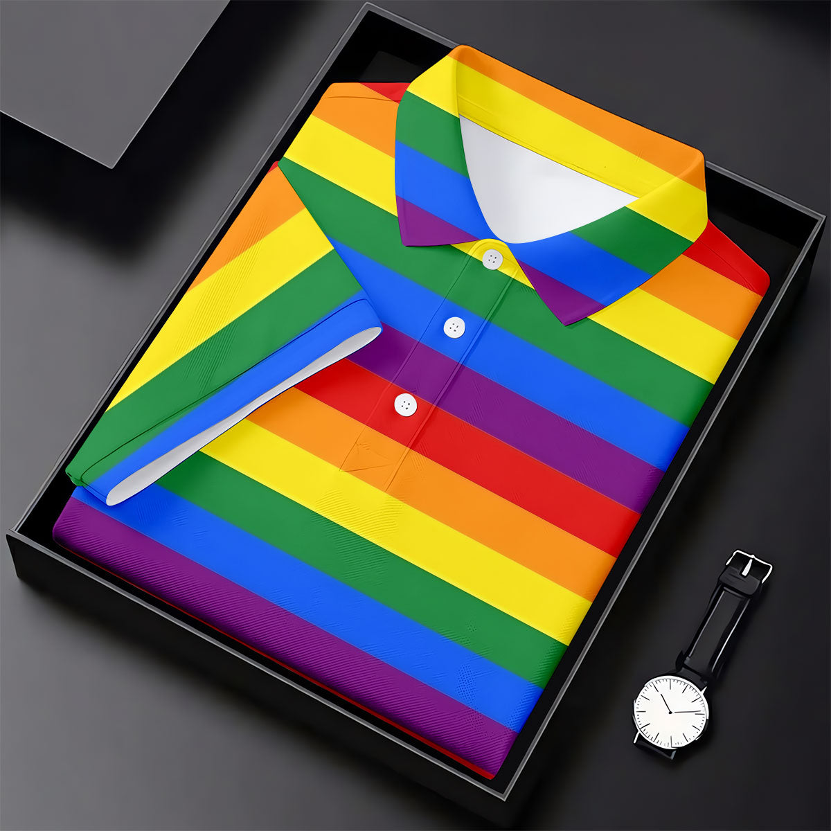 LGBT Rainbow Flag Ladies Golf Tops, Gay Pride Month Celebrate Golf Shirt For Women