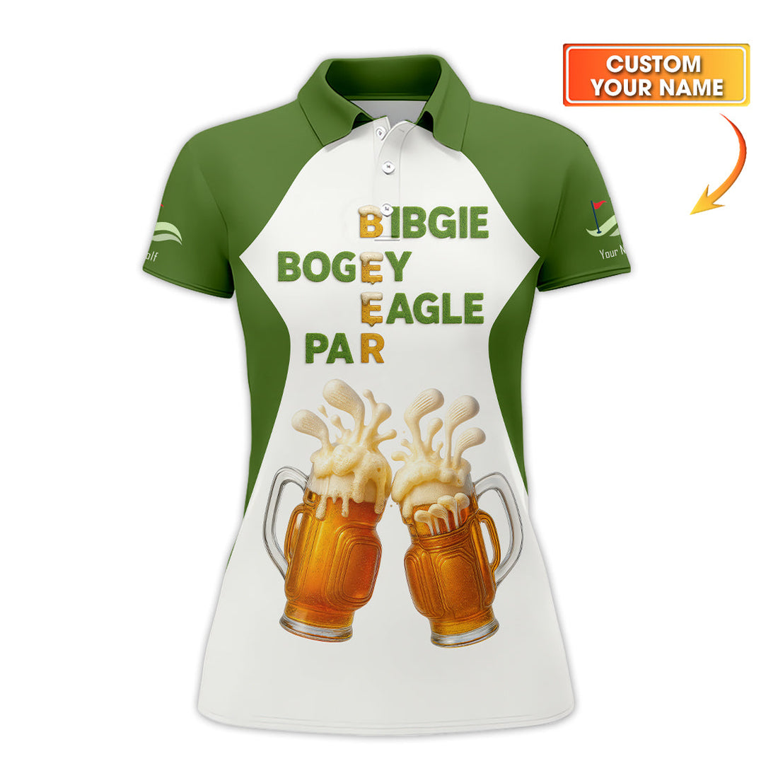 Golf And Beer Shirt, Custom Golf Polos For Men, Funny Golf Shirts For Beer Lovers