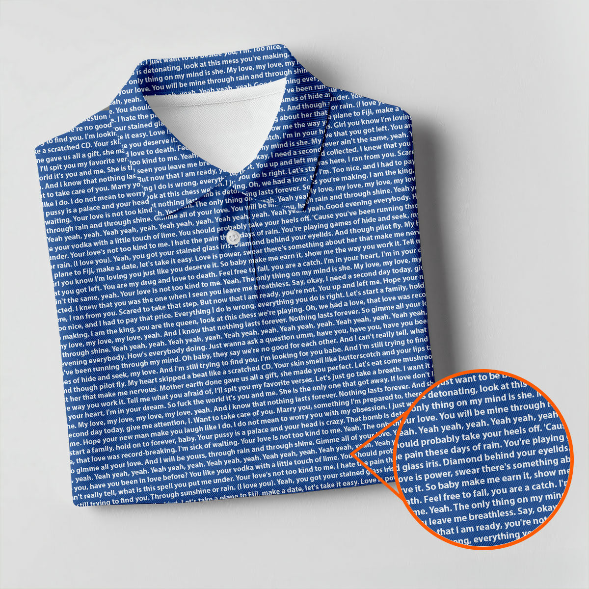 Blue Text Pattern Golf Polo Shirt, Ladies Golf Shirts, Golf Tops For Women
